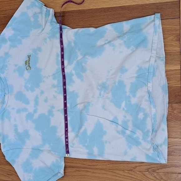 The Simpsons Women's Size Large Tie Dye Short Sleeve Graphic T-shirt Blue White - Picture 6 of 8